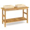 vidaXL Waschtisch mit Creme Marmorbecken Massivholz Teak