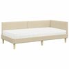 vidaXL Eckbettgestell mit Matratze Sonstiges 2 pcs Creme Stoff