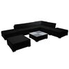 vidaXL 8-tlg. Garten-Lounge-Set mit Kissen Poly Rattan Schwarz