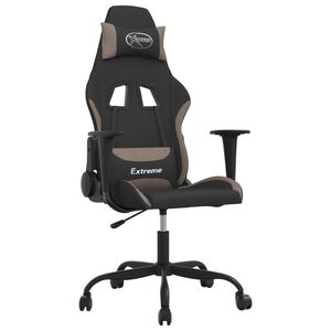 vidaXL Gaming-Stuhl mit Massagefunktion Schwarz und Taupe Stoff