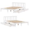 vidaXL Massivholzbett ohne Matratze Weiß 160x200 Kiefernholz