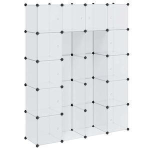 vidaXL Modularer Schrank mit 14 F&auml;chern Wei&szlig; 37x146x180,5 cm