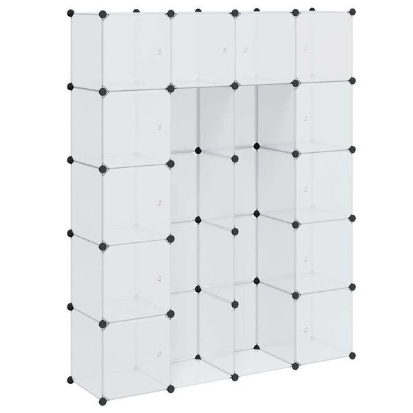 vidaXL Modularer Schrank mit 14 F&auml;chern Wei&szlig; 37x146x180,5 cm