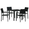 vidaXL Garten Essgruppe 5 stk. Schwarz Pulverbeschichteter Stahl