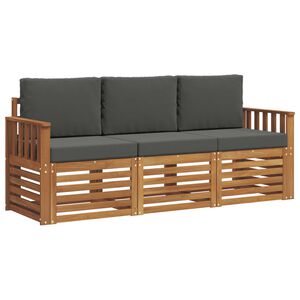 vidaXL Sofagarnituren 3 pcs Natur und Anthrazit Massivholz Akazie