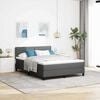 vidaXL Boxspringbett mit Matratze Dunkelgrau 140 x 200 cm Stoff