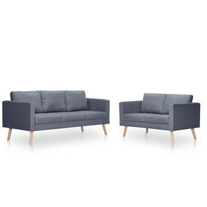 vidaXL Sofagarnitur 2-Sitzer und 3-Sitzer Stoff Dunkelgrau