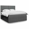vidaXL Boxspringbett mit Matratze Dunkelgrau 180x200 cm Stoff