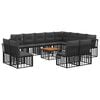 vidaXL Outdoor-Sofagarnitur 13 pcs Schwarz und Dunkelgrau Polyester