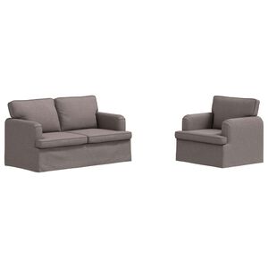 vidaXL Sofa 2 pcs Taupe
