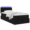vidaXL Bett mit Stauraum und LED mit LED Schwarz 100 x 200 cm Stoff