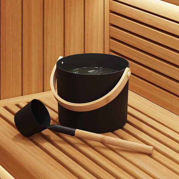 vidaXL Sauna Zubeh&ouml;r Set 2 pcs Schwarz