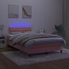 vidaXL Boxspringbett mit Matratze & LED Rosa 120x190 cm Samt