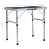 vidaXL Klappbarer Campingtisch Grau Aluminium 60x45 cm