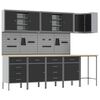 vidaXL Arbeitsschrankset mit Schubladen 12 pcs Schwarz und Grau