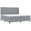 vidaXL Boxspringbett mit Matratze Hellgrau 200 x 200 cm Stoff