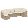 vidaXL 7-tlg. Garten-Sofagarnitur mit Kissen Beige Poly Rattan