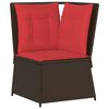 vidaXL Garten-Ecksofa mit Kissen Braun Polyrattan