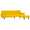 vidaXL Schlafsofa 2-Sitzer mit Hocker Gelb Samt