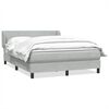 vidaXL Boxspringbett mit Matratze Hellgrau 140x210 cm Samt
