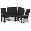 vidaXL Garten Liegesofa Set Schwarz 164 x 164 x 112 cm Poly-Rattan