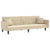 vidaXL Schlafsofa mit Getr&auml;nkehaltern Creme Stoff