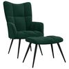 vidaXL Relaxsessel mit Hocker Dunkelgr&uuml;n Samt