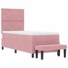 vidaXL Boxspringbett mit Matratze mit Kopfteil Rosa 80 x 200 cm Samt