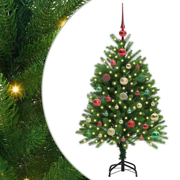 vidaXL Weihnachtsbaum mit 150 LEDs mit Ständer Grün 120 cm PE