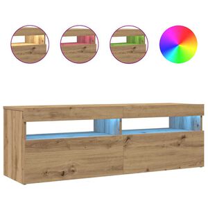 vidaXL TV-Schrank mit LED Artisan-Eiche 120x35x40 cm Holzwerkstoff