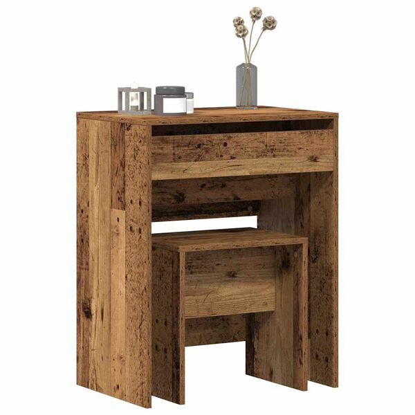 vidaXL Schminktisch mit Speicher Altholz 60 x 40 x 75 cm Holzwerkstoff