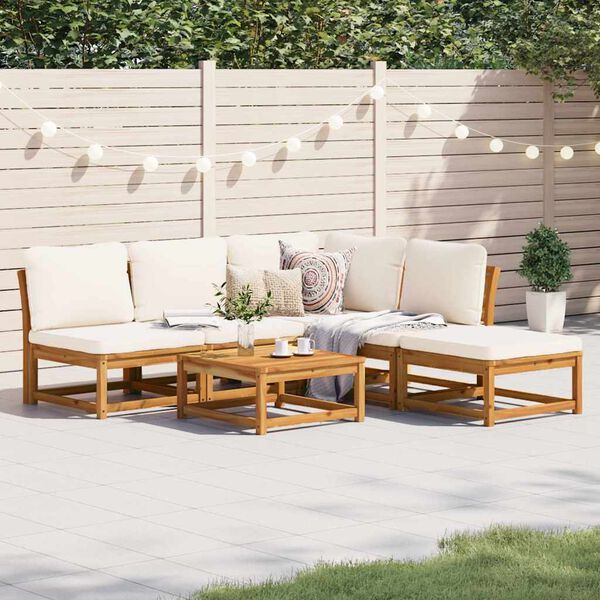 vidaXL 6-tlg. Garten-Lounge-Set mit Kissen Massivholz Akazie