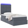 vidaXL Bett mit Stauraum und LED mit LED Dunkelgrau 90 x 190 cm Samt