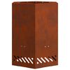 vidaXL Rauchfreier Feuerkorb Braun 38 x 38 x 51 cm Wetterfeststahl