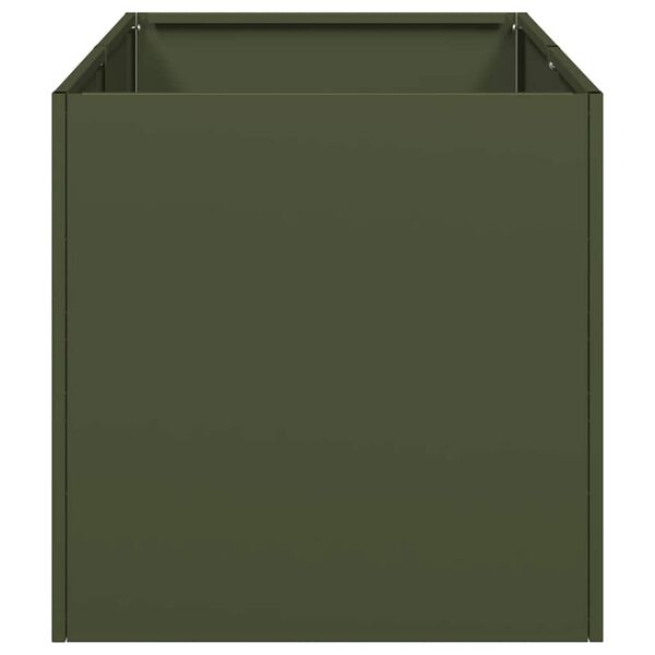 vidaXL Pflanzk&uuml;bel Olivgr&uuml;n 40x80x40 cm Kaltgewalzter Stahl