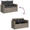 vidaXL 9-tlg. Garten-Sofagarnitur mit Kissen Grau Poly Rattan Akazie