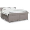 vidaXL Boxspringbett mit Matratze Taupe 180x200 cm Stoff