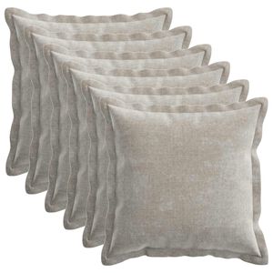 vidaXL Kissenbezug 6 stk. HOUTEN Hellgrau 30 x 30 cm Chenille-Stoff