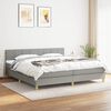 vidaXL Boxspringbett mit Matratze Hellgrau 200x200 cm Stoff