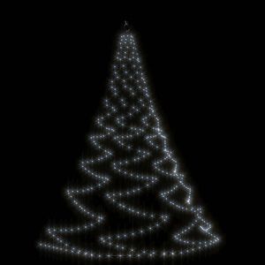 vidaXL Weihnachtsbaum an der Wand mit Metallhaken 260 LED Kaltwei&szlig; 3 m