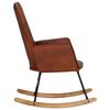 vidaXL Schaukelstuhl Braun Echtleder