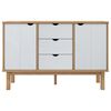 vidaXL Sideboard OTTA Braun&Weiß 113,5x43x73 cm Massivholz Kiefer