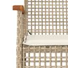vidaXL 7-tlg. Garten-Essgruppe mit Kissen Beige Poly Rattan