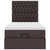 vidaXL Ottoman-Bett mit Matratze & LEDs Dunkelbraun 90x190 cm Stoff