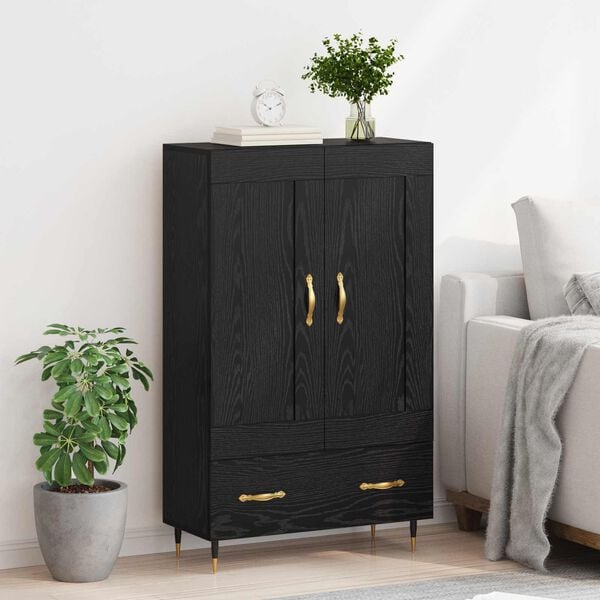 vidaXL Highboard Schwarz Eichen-Optik 69,5 x 31 x 115 cm Holzwerkstoff