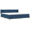 vidaXL Boxspringbett mit Matratze Blau 200 x 200 cm Polyester