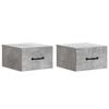 vidaXL Wandmontierter Nachttisch 2 stk. Betongrau 34,5 x 33 x 20 cm