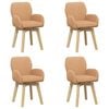 vidaXL Drehstuhl Esszimmer 4 stk. Boucl&eacute; Beige 54 x 58 x 87 cm