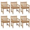 vidaXL Gartenst&uuml;hle 6 Stk. mit Beigen Kissen Massivholz Teak