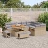 vidaXL Garten-Sofa-Set mit Kissen mit Kissen 12 pcs Beige und Hellgrau